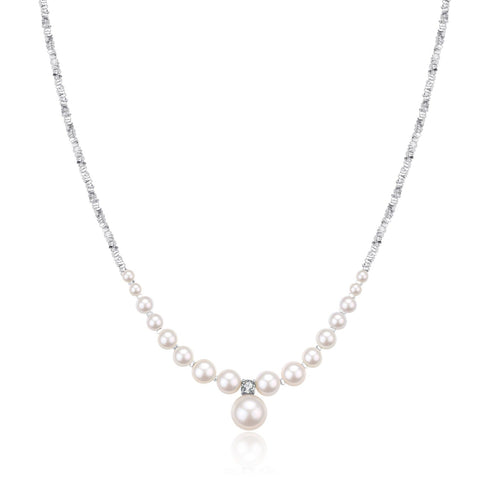 Pearl Pendant Silver Shards Necklace - House Of Pearls